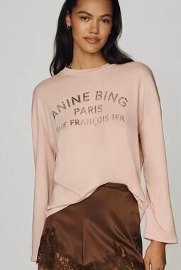 NWT Anine Bing Long-Sleeve Melrose Tee